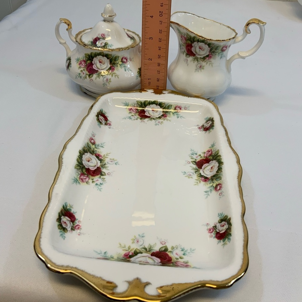 Royal Albert, Bone china, Celebration 1969 set sugar and tray cream, vintage - Picture 10 of 10